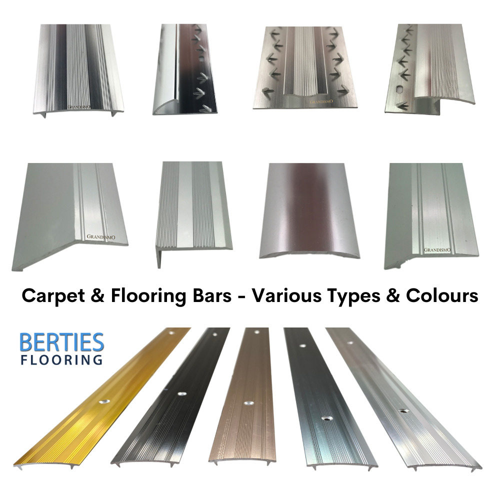 Carpet and Flooring Door Bars Multi Colour - 90cm & 2.7m Metal Threshold Strips