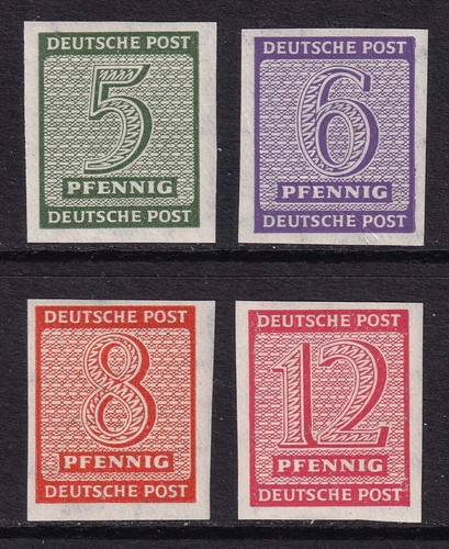 GERMANY 1945 Russian Zone Numerals Imperf set of 4 SG RD1-RD4 MH/*