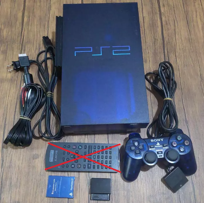 デッドストック ほぼ未使用 ps2 本体 SCPH-50000ミッドナイトブルー-