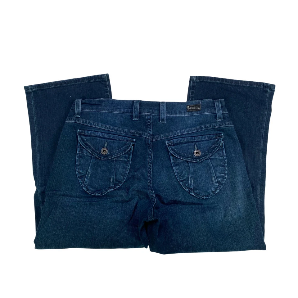 Pantalones de mezclilla Lucky Brand Easy Rider cortos para mujer talla 6/28 lavado oscuro bolsillo con solapa Foto 3 de 4