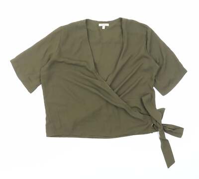 Etcetera Damen grün Polyestermischung Wickelbluse Größe 4