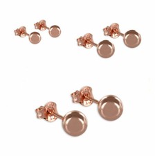 Kugel Ohrstecker Paar / Einzel ECHT 925 Silber Rose Gold Ohrringe Kugelstecker 