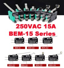 Interruptor de límite palanca de rodillo curvado largo 250VAC 15A microinterruptores serie BEM-15