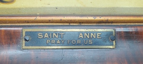 Child Mary Mother of Christ & St. Anne 19th c. print on Metal - Blessed Mother - Picture 2 of 22