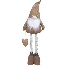 XL Wichtel Deko Figur groß Weihnachten Gnom ausziehbare Beine 100-130 cm braun
