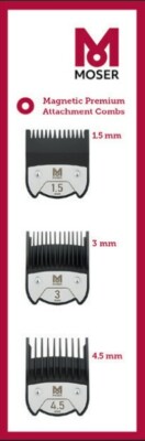 MOSER CHROM2STYLE BLENDING PREMIUM MAGNET AUFSTECKKAMM - SET 1.5MM,3MM,4.5MM
