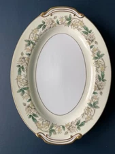 NORITAKE PORCELAIN OVAL SERVING PLATER.PATTERN 5020,WHITE ROSE