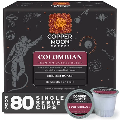 Copper Moon Coffee Pods for Keurig K-Cup Brewers, Colombian, 80 Count