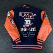 Detroit Stars Jacket Mens Blue M Baseball Negro League Varsity Headgear Classics