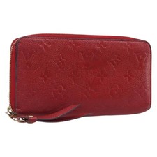 LOUIS VUITTON Monogram Empreinte Zippy Long Wallet Red M60737 LV Auth 200689