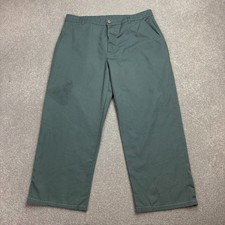 VINTAGE French Trousers Adult 36x26 Green Workwear Chore Distressed Utility Mens