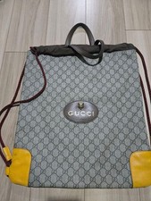 GUCCI GG Supreme Backpack PVC Leather Brown Classic Design Vintage From Japan