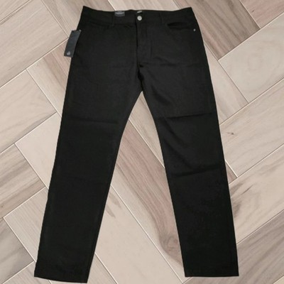 NEU ZLZ Denim 33'' Schwarze Schmale Passform Hose Geradem Bein Herren Größe 40  
