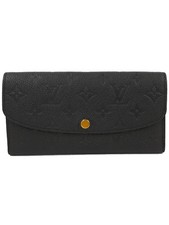 Louis Vuitton Monogram Empreinte Emilie M62369 Leather Black Bifold Long Wallet