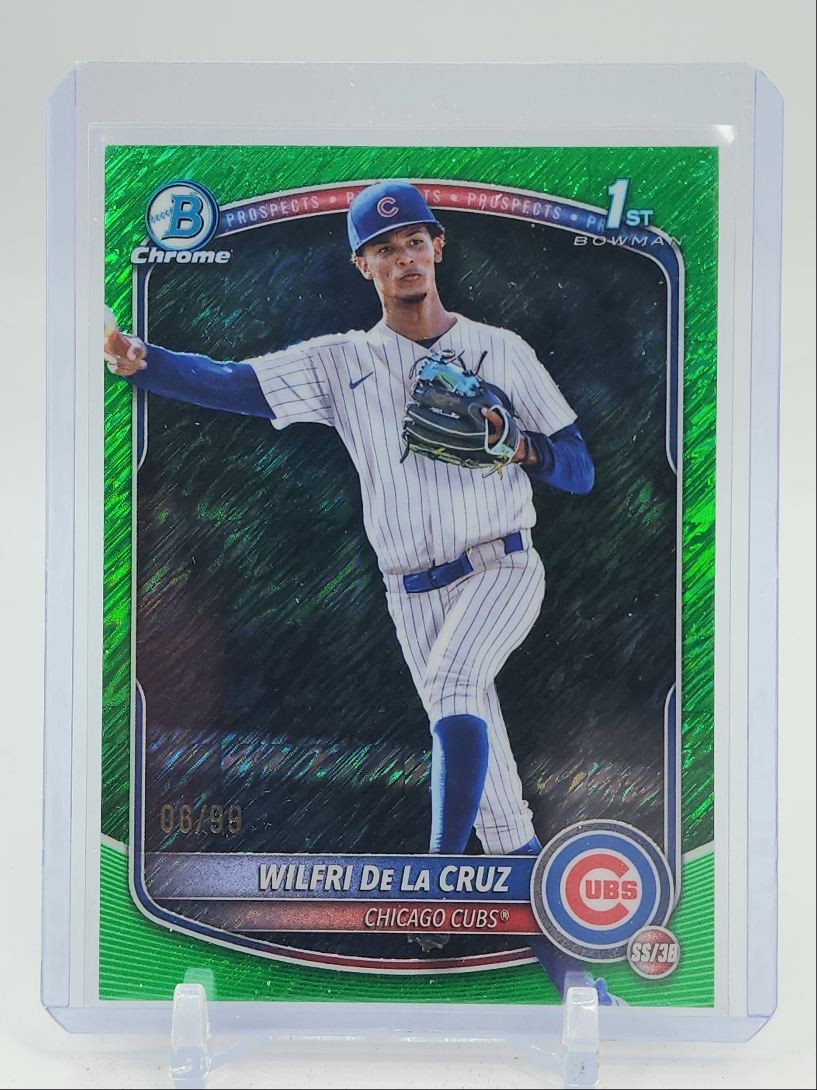 WILFRI DE LA CRUZ 2025 BOWMAN CHROME 1ST GREEN SHIMMER REFRACTOR /99 Q4920