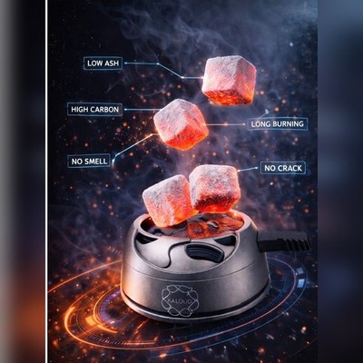 Coconut Hookah Charcoal 25mm Cubes | 216 pcs | Premium Coconut COCO SAFARI 3 Box