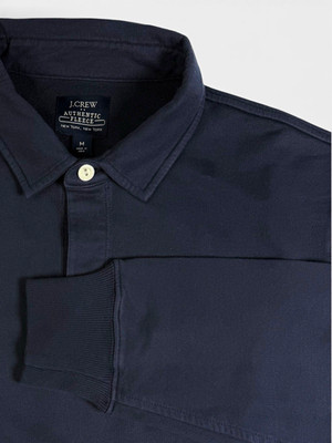 J.Crew Authentic Fleece Blue Collared Button Pullover Sweatshirt Men s M NWOT