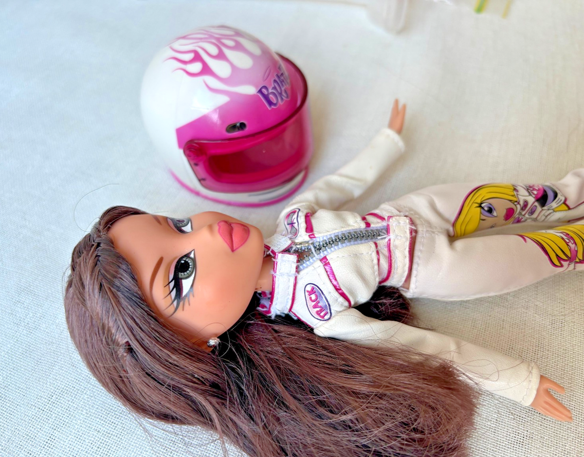 Bratz Race Car Katia Doll Vintage 2001 w Helmet & Racing Outfit