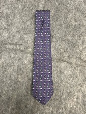 Ringneck & Lure 100% Silk Neck Tie Made In USA Purple Elephants 59” X 3 1/4”