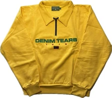 Denim Tears 1619 Pan African Flag Quarter Zip Up Yellow Sweatshirt XXL Brand New