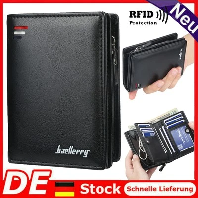 MARKENLOS Herren Geldbörse Echt Leder RFID-Schutz Geldbeutel Portemonnaie Brieftasche DHL