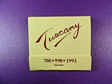 Vintage Matches Tuscany Restaurant Chicago Oakbrook IL Full MatchBook