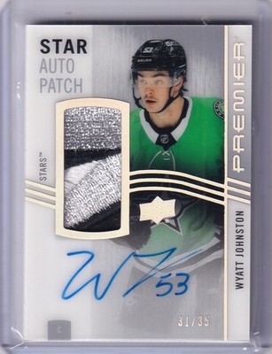 2023-24 UD Premier Hockey Wyatt Johnston Premier Auto Patch #31/35