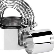 5Pcs Stainless Steel Round Biscuit Cookie Cutter Set with Handle Baking Tools