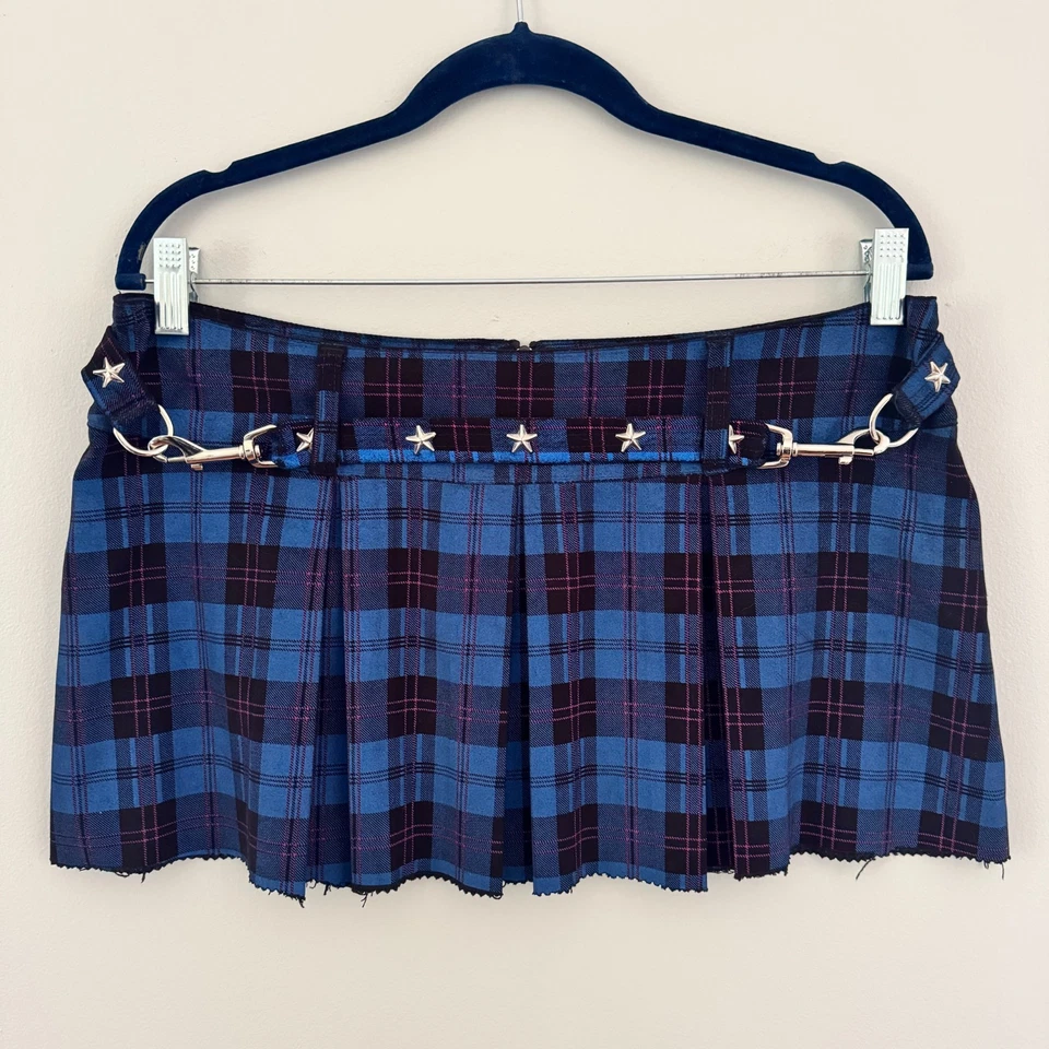 Minifalda de Colección Y2K Azul a Cuadros MT:2 Plisada TUDDED TEMA CANDENTE Centro Comercial Punk Bondage L Foto 3 de 4