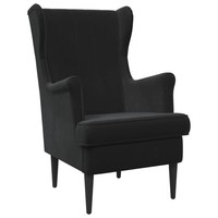 Sessel Schwarz Samt Polsterstuhl Wohnzimmer Lesesessel Modern