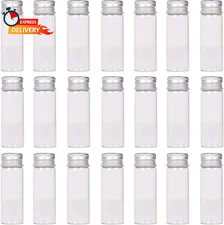 Maxmau 24 Tiny Jars with Aluminum Screw Lids 15Ml Small Glass Bottles Clear Mini