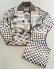 Carlisle Sweater Set Womens Sz L Double Breasted Cardigan Mock Neck Tank  Multi