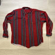 VTG Chaps Ralph Lauren Shirt Mens XL Multicolor Stripe Crest Logo Button Up 90s