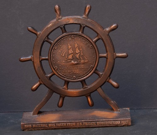 Bronze USS Constitution 1927 Relic Bookend  Made from salvaged material. Single