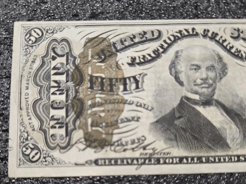FR# 1331 Fractional 1864 Union Currency 50c, Civil War Third 3rd Issue  . XF - Image 3 of 4