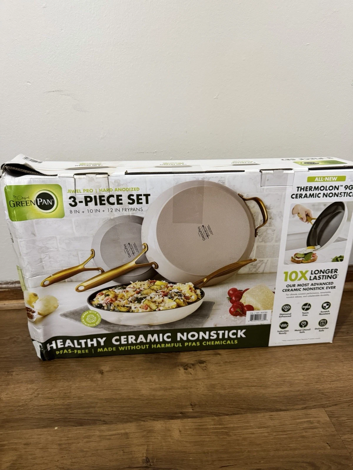 GreenPan Jewel Pro Hard Anodized 3-Pc Ceramic Nonstick Frypan Set 8/10/12"
Opens in a new window or