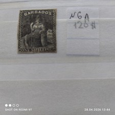 British empire stamps. Barbados 1858. Shilling. CV 92£. Collectable condition.