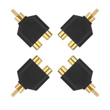 4Pcs RCA Y Splitter Plug Adapter, 1 Male to 2 Female Splitters AV Audio Splitter