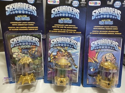 Skylanders Legendary Crystal Micro Comic Fun Packs-Light, Life & Magic-set of 3