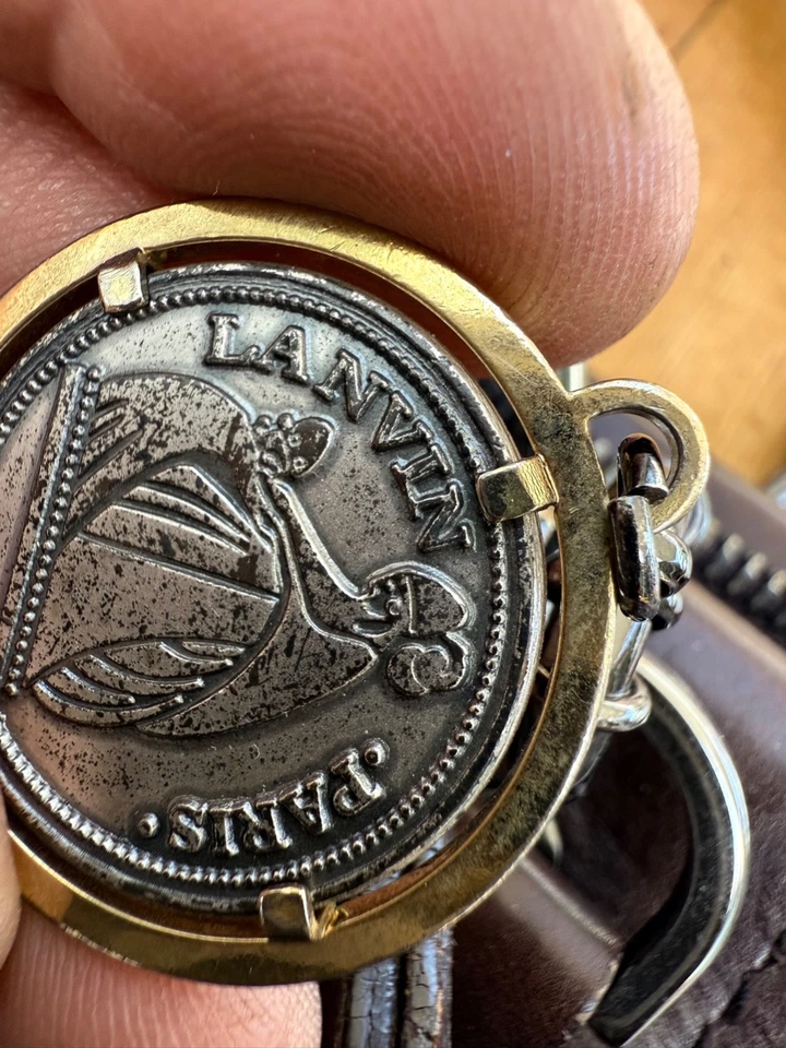 Bolso de Mano Vintage Lanvin PARÍS Neo Sac Piel de Cordero Marrón Marrón Marrón M7 Foto 2 de 4