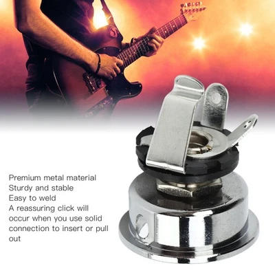 Prise Jack Pour Guitare électrique Excellente Connexion Ferme Métal Argenté. - Photo 1/4