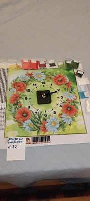   BEAD EMBROIDERY UHR MIT MOHNBLUMEN KIT Stickerei 