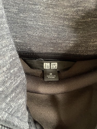 Uniqlo Dry Stretch Hoodie Mens Size Medium Grey Sweat Full Zip Marl Sweatshirt - Picture 3 of 9