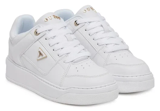 GUESS Sneaker donna bianca, nera e oro