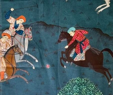 GP & J BAKER Caspian Indigo/Red 100% Cotton Remnant New