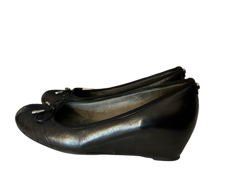 Scarpe Stuart Weitzman donna 9 nere pelle trapuntata tacco basso zeppa decolte usate in ottime condizioni! - Foto 4 di 15