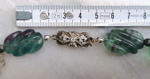 SPETTACOLARE PREZIOSO COLLIER-GIOIELLO IN FLUORITE SCOLPITA, PEZZO UNICO. - Foto 19 di 24