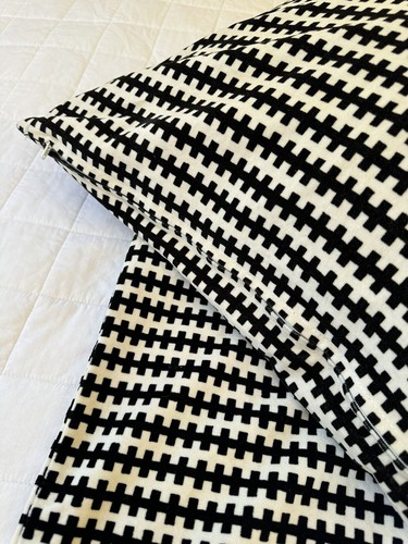 IKEA STOCKHOLM Black White Geometric Velvet 22x22” Pillow Covers Set of 2 - Picture 6 of 24