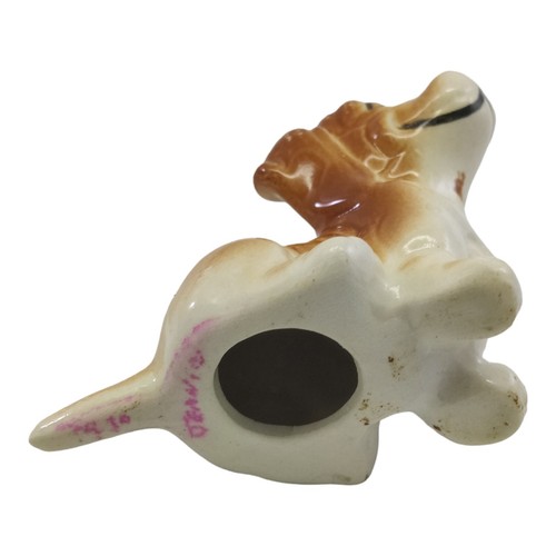 Statuina cane cucciolo Cocker Spaniel ceramica vintage occhi grandi decorazione segugio - Foto 9 di 10