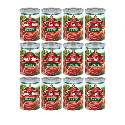 Contadina Canned Tomato Paste With Italian Herbs, 12 Pack, 6 oz Can,Red